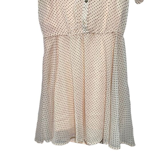 Forever 21 Womens Sz M Blush Shirt Dress Pin Up Retro Button Up Lined Polka Dot - Picture 3 of 9